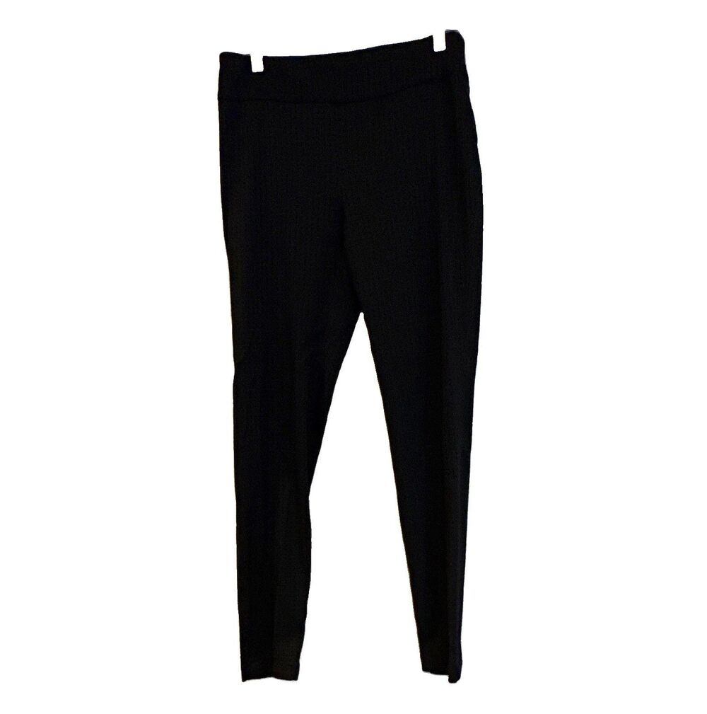 Cato Women’s Black Geometric Textured Pull-On Stretch Skinny Pants 6 28" Inseam
